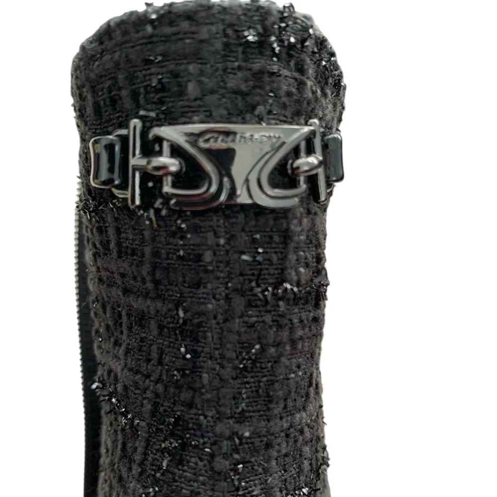 Circus by Sam Edelman Black Sparkly Tweed With Patent Leather Ankle Boots size 6 - Picture 6 of 11